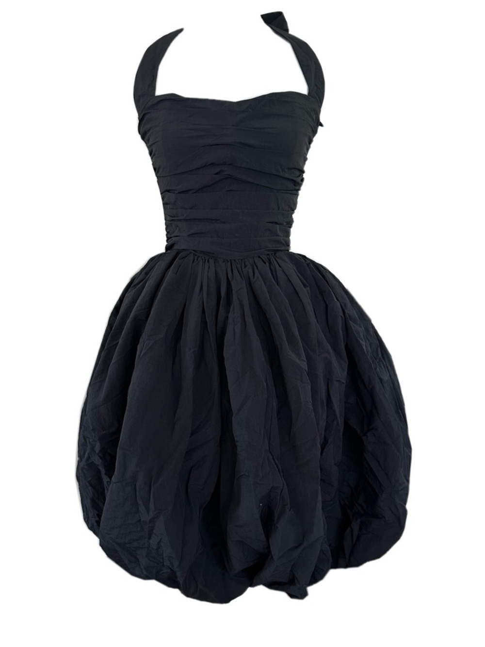 Elegant Black One-Shoulder Bubble Dress